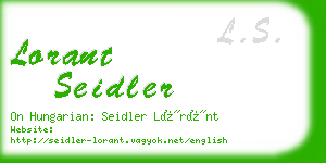 lorant seidler business card